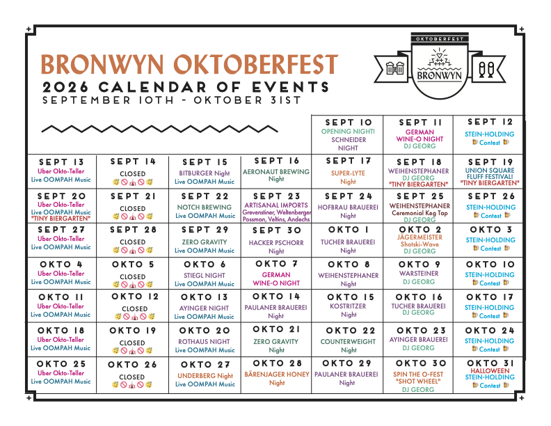 BRONWYN Oktoberfest Calendar